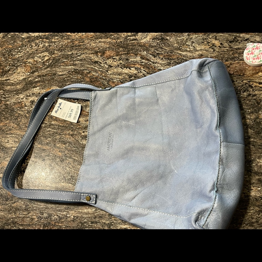 American Leather Co Periwinkle Blue Hobo Purse